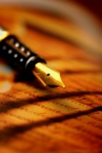 Writing your greeting card with a fountain pen Writing your greeting card with a fountain pen